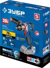 ЗУБР Т7, 20 В, 70 Н·м, без АКБ, бесщеточная ударная дрель-шуруповерт, Профессионал (DBS-201)