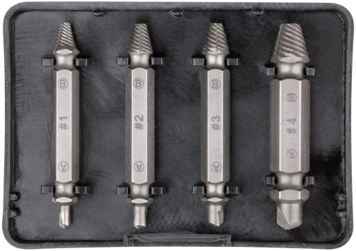 Набор экстракторов двусторонних Профи, сталь S2, 4 шт.