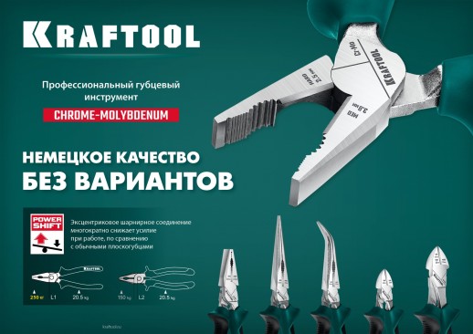 KRAFTOOL 200 мм, изогнутые тонкогубцы (22011-4-20)