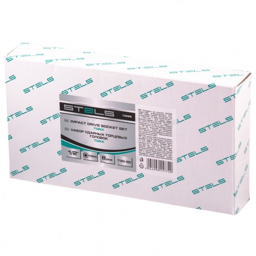 Набор ударных торцевых головок Torx 1/2", в кейсе, 8 шт. Stels