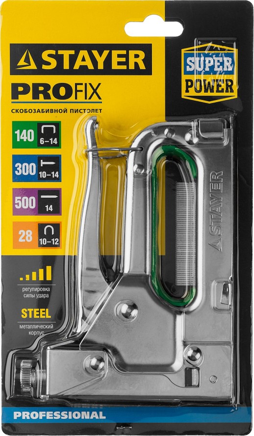STAYER Max-140, тип 140 (G/11/57) 20GA (6 - 14 мм)/28/300/500, стальной степлер (31508)