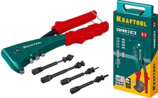KRAFTOOL Combo2-M6, 2 вида заклёпок, комбинированный литой заклепочник в кейсе (31180)