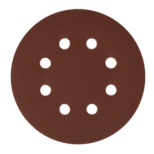 Круг абразивный на ворсовой подложке под "липучку", перфорированный, P 180, 125 мм, 5 шт Сибртех