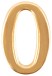 Цифра для обозначения номера квартиры, металлическая Золото "0"