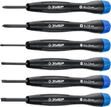 ЗУБР TX-6, 6 шт, набор отверток для точных работ, Профессионал (25658-H6)