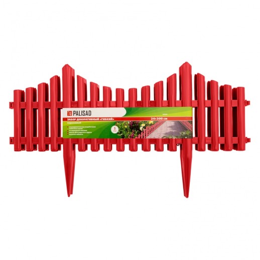 Забор декоративный "Гибкий", 24 х 300 см, коралловый, Россия, Palisad
