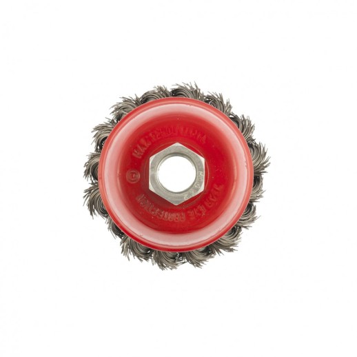 Щетка для УШМ, 65 мм, М14, "чашка", крученая проволока 0.35 мм Matrix