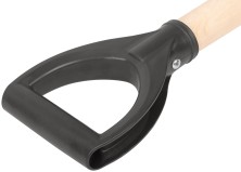 Лопата штыковая облегченная, "рельсовая сталь", с деревянным черенком и V-ручкой 210х385х1440 мм