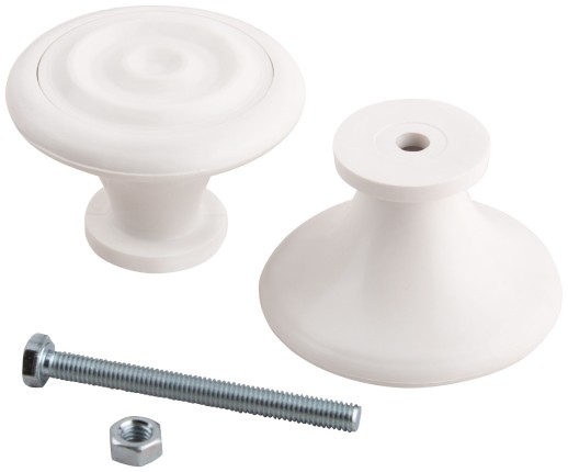 Ручка-кнопка дверная пластиковая белая