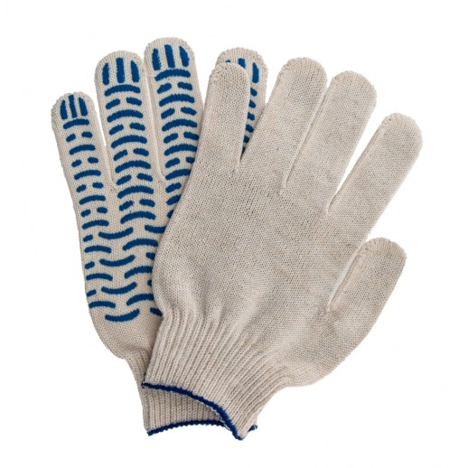 Перчатки х/б, ПВХ покрытие, "Волна", 10 класс Россия