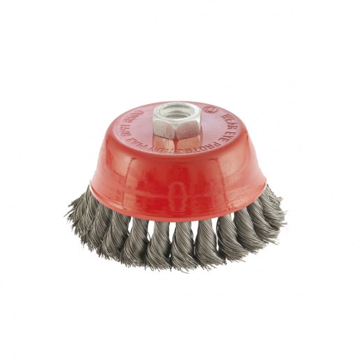 Щетка для УШМ, 100 мм, М14, "чашка", крученая проволока 0.35 мм Matrix
