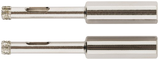 Коронки кольцевые по керамограниту, камню и кафелю алмазные, набор 2 шт.,  6х65 мм