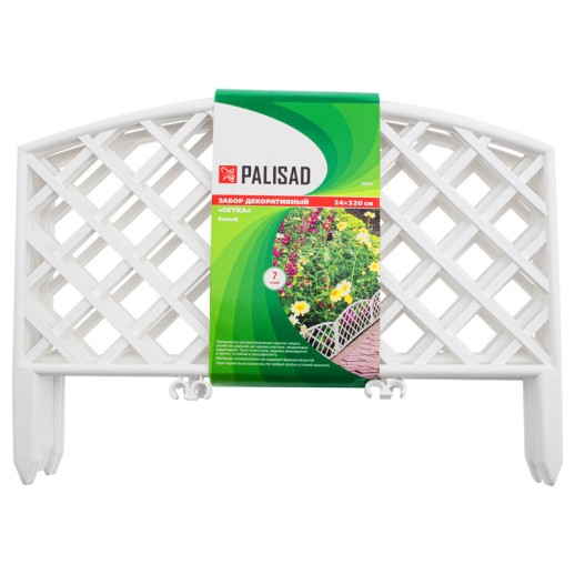 Забор декоративный "Сетка", 24 х 320 см, белый, Россия, Palisad