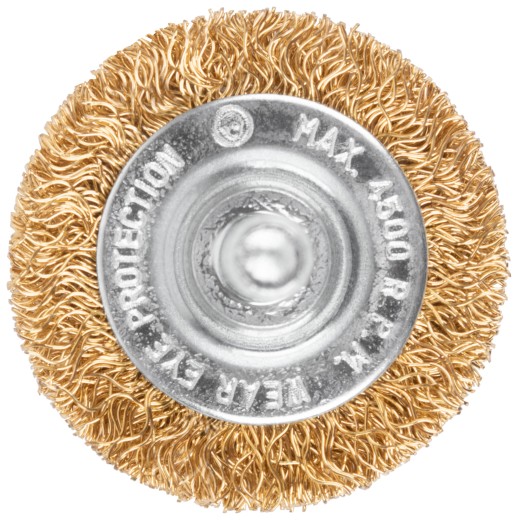 Щетка для дрели, тип "Плоская", латунированная витая проволока 0,3 мм, 38 мм, CUTOP Profi