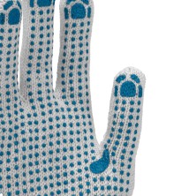 Перчатки х/б, ПВХ покрытие, "Точка", 5 пар в упаковке, 7 класс Россия