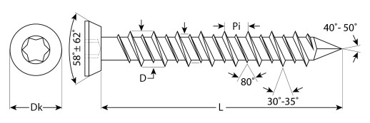 ЗУБР ШБ-Х, 182 х 7.5 мм, 400 шт, хроматированный шуруп по бетону, Профессионал (4-300480-75-182)