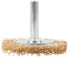 Щетка для дрели, тип "Плоская", латунированная витая проволока 0,3 мм, 50 мм, CUTOP Profi