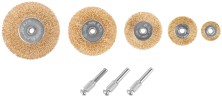 Корщетки со штифтом, набор 5 шт. (колеса 25 / 38 / 50 / 63 / 75 мм)