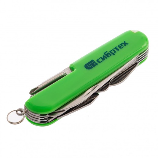 Нож многофункциональный, компактный размер, 15 функций, 90 мм Сибртех