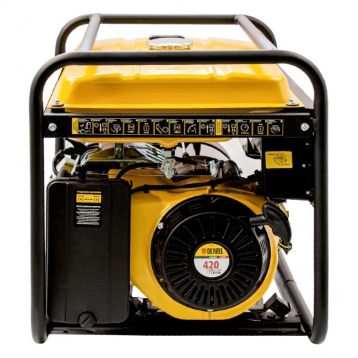 Генератор бензиновый GE 7900, 6.5 кВт, 220 В/50 Гц, 25 л, ручной пуск Denzel