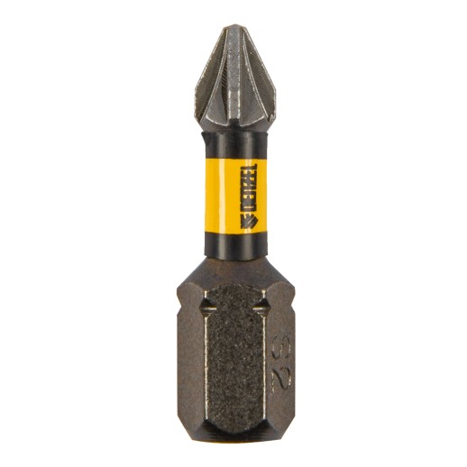 Бита IMPACT, PZ1x25 мм, лазерная обработка шлица, сталь S2, 10 шт., Е 6,3 Denzel