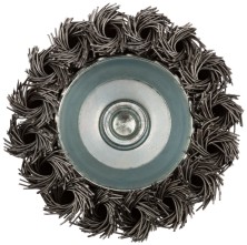 Корщетка-чашка, со штифтом, стальная витая проволока 70 мм