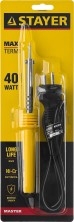 STAYER MAXTerm, 40 Вт, конус, электропаяльник с пластиковой рукояткой (55305-40)