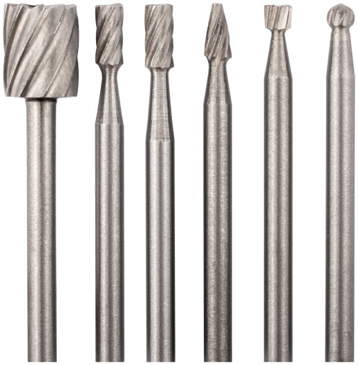 Шарошки-мини стальные по металлу, 6 шт.