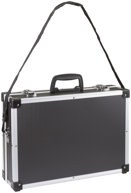 Ящик для инструмента пластиковый усиленный алюминием 430x310x130 мм, черный