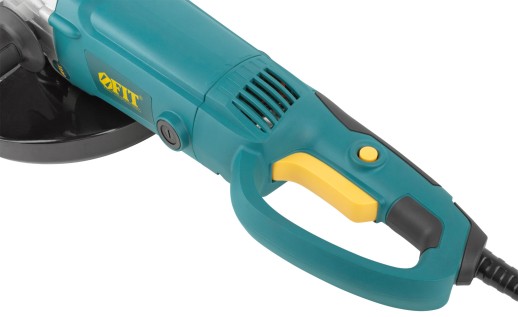 Шлифмашина угловая 2200 Вт; 6000 об/мин; КлК 230 мм; тяж.; б/с щеток; рез.накл.; плав.пуск; повор.; короб.