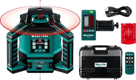 KRAFTOOL RL600, 600 м, ротационный лазерный нивелир (34600)