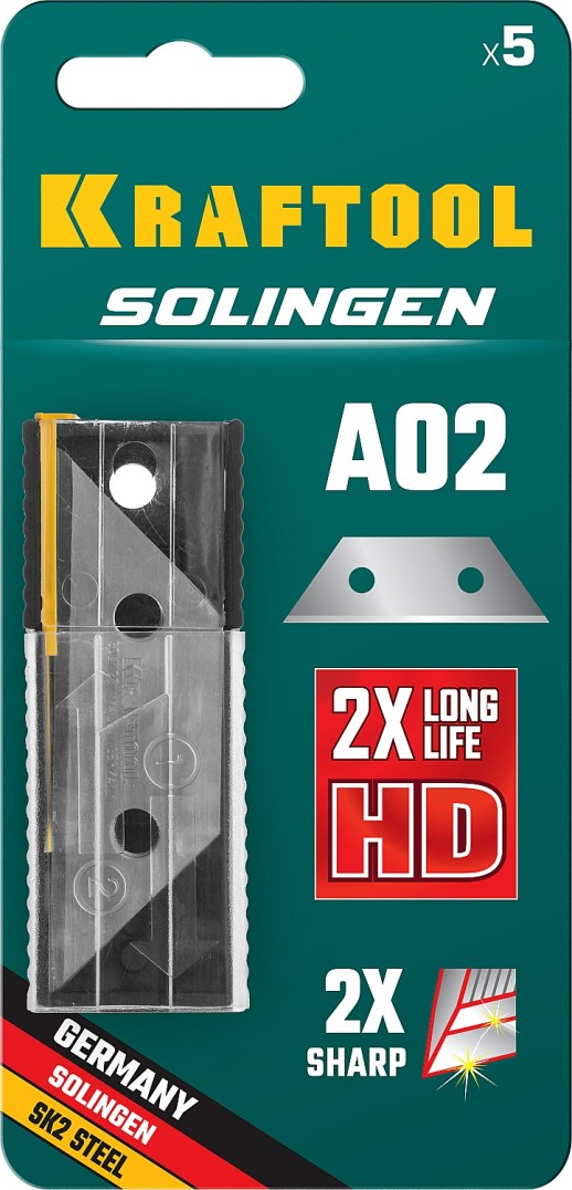 KRAFTOOL Solingen-А02, 5 шт, трапециевидные лезвия (09627-S5)