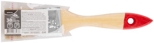 Кисть флейцевая, натур. cветлая щетина, деревянная ручка 1,5" (38 мм)