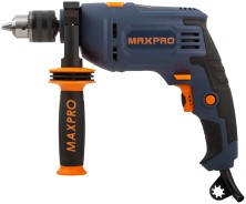 MAX-PRO Дрель ударная 600 Вт; 0-44800 уд/мин, 0-2800об/мин; ключевой патрон 1,5-13мм; 1,6 кг; антивибрационная ручка; резиновые вставки; кор.