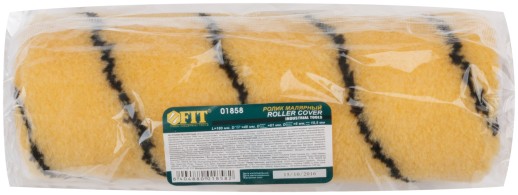 Ролик полиакриловый, бежевый с черной полоской, диам. 40/61 мм; ворс 10,4 мм, 180 мм