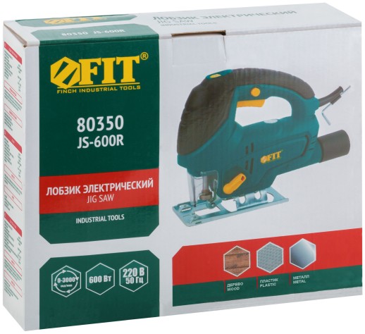 Лобзик  600 Вт; 0-3000 ход/мин; БзП; маятник; 65 мм; рез. накл.; коробка
