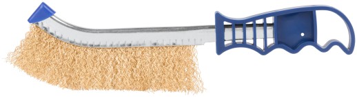 Щетка зачистная, латунированная витая проволока 0,3 мм, пластиковая ручка, 250 мм, CUTOP Profi