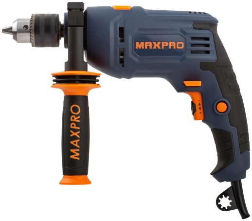 MAX-PRO Дрель ударная 710 Вт; 0-44800 уд/мин, 0-2800об/мин; ключевой патрон 1,5-13мм; 1,7 кг; антивибрационная ручка; резиновые вставки; кор.
