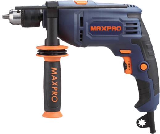 MAX-PRO Дрель ударная 710 Вт; 0-44800 уд/мин, 0-2800об/мин; ключевой патрон 1,5-13мм; 1,7 кг; антивибрационная ручка; резиновые вставки; кор.