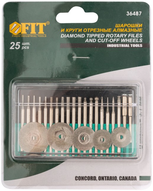 Шарошки и круги отрезные с алмазным напылением 25 шт.