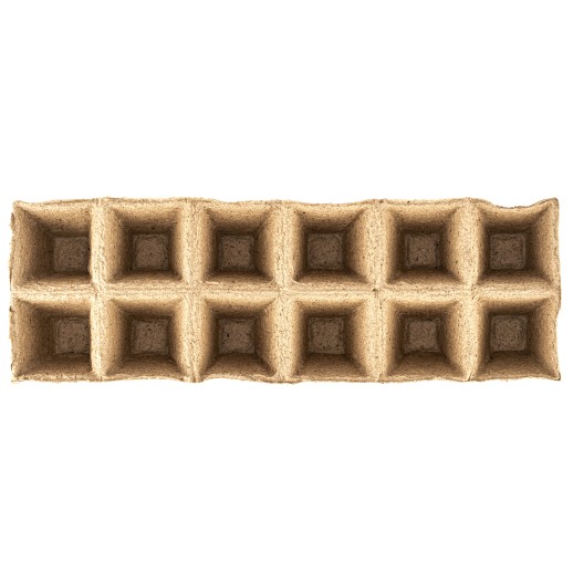 Кассета для рассады, 310 х 100 х 50 мм, 12 ячеек, торфяная, 3 шт, Россия