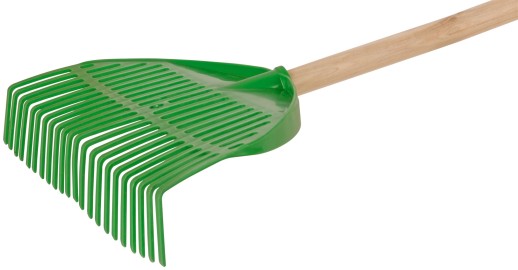 Грабли веерные пластиковые "Оазис", 22 зуба, 440 мм, с деревянным черенком