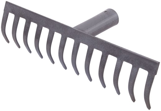 Грабли, прямой зуб, 12 зубьев, без черенка