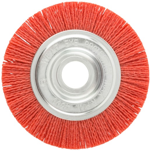 Корщетка-колесо нейлоновая, посадочный диаметр 22,2 мм, Профи 125 мм