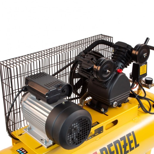 Компрессор воздушный BCV2200/100, ременный привод, 2.2 кВт, 100 литров, 370 л/мин Denzel