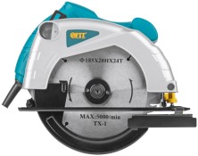 Пила дисковая 1200 Вт; 4500 об/мин; 185/20 мм; жел. опора; рез. накл.; коробка