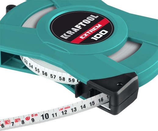 KRAFTOOL EXTREM, 100 м, геодезическая стальная мерная лента