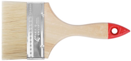 Кисть флейцевая "Оптима", натур. cветлая щетина, деревянная ручка  4" (100 мм)