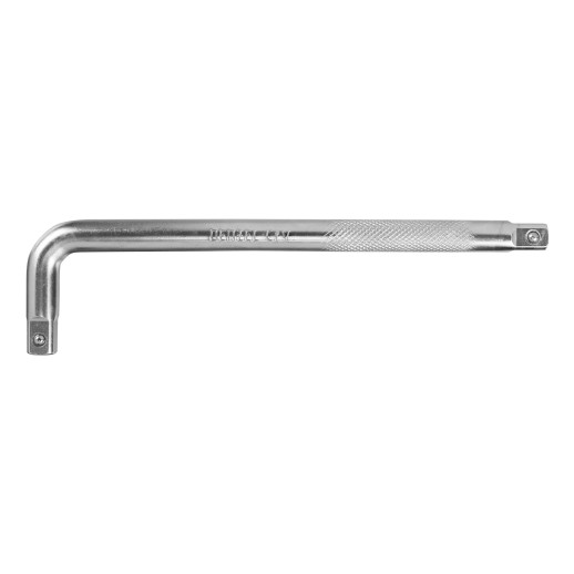 Вороток Г-образный, 250*50 мм, квадрат 1/2", CrV, матовый хром Denzel