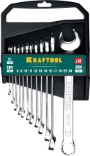 KRAFTOOL 12 шт, 6 - 24 мм, набор комбинированных гаечных ключей (27079-H12C)